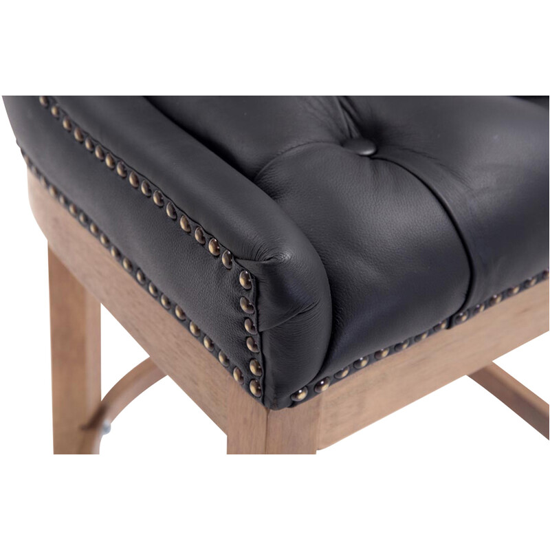 Elegant barstol i äkta läder med quiltad design