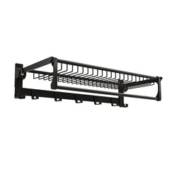 Fällbar handdukshållare med justerbar stång och flyttbara krokar för badrum