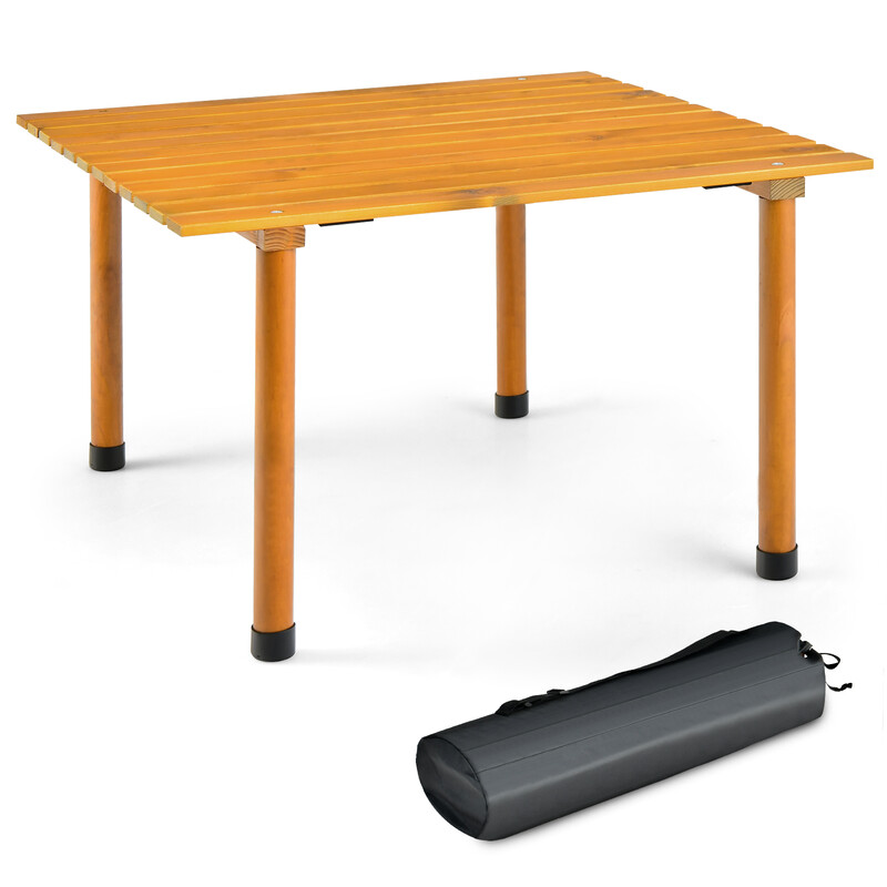 Hopfällbart campingbord med bärväska för strand, picknick och fiskeutflykter i naturen