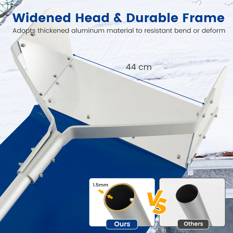 Snöraka för tak med teleskopstativ och halkfritt handtag, justerbar längd, hållbar konstruktion