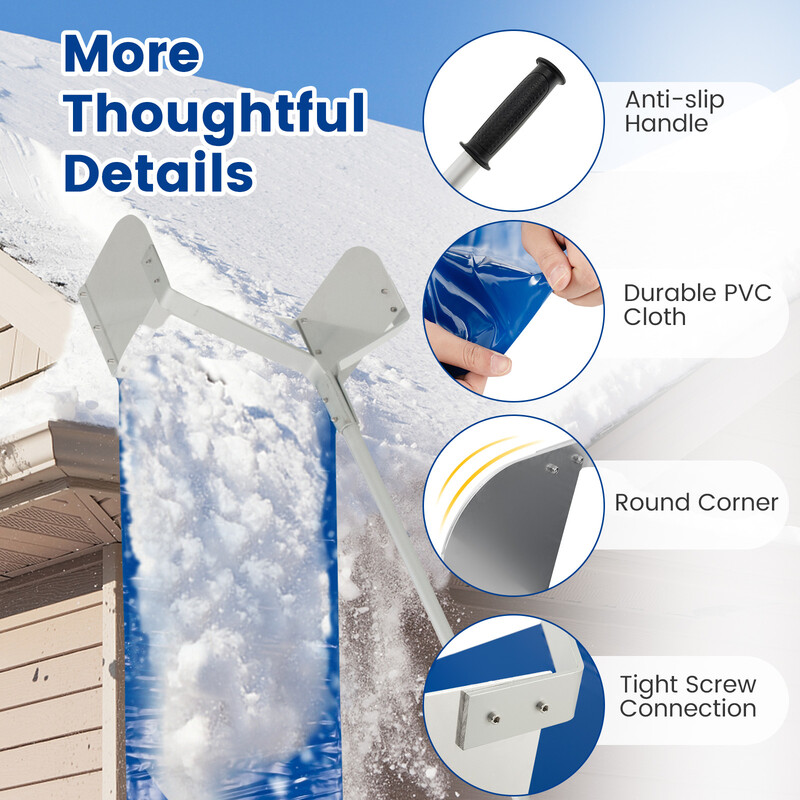 Snöraka för tak med teleskopstativ och halkfritt handtag, justerbar längd, hållbar konstruktion