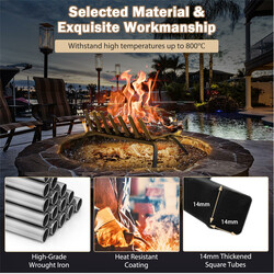 Robust vedhållare i smidesjärn med värmebeständig yta för inomhus- och utomhusbruk 46 cm