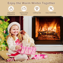 Robust vedhållare i smidesjärn med värmebeständig yta för inomhus- och utomhusbruk 46 cm