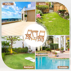 Bistroset i akaciträ med hopfällbara stolar och bord för utomhusbruk