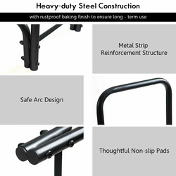 Vedställ i metall med handtag och sockel, svart, 250 x 36 x 122,5 cm