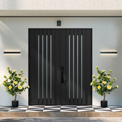 Konstgjord kameliaträd 95 cm med gula blommor i cementkruka