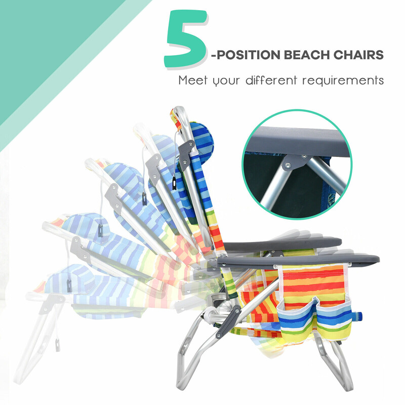 Strandstol och campingbord set med justerbara stolar och vattentåligt material för utomhusbruk