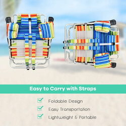 Strandstol och campingbord set med justerbara stolar och vattentåligt material för utomhusbruk