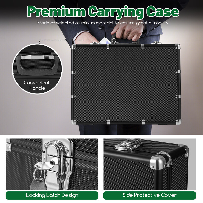 Pokerset med 600 spelmarker och svart aluminiumväska för en autentisk casinoupplevelse hemma