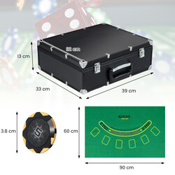 Pokerset med 300 marker och komplett tillbehör för professionell pokerupplevelse hemma