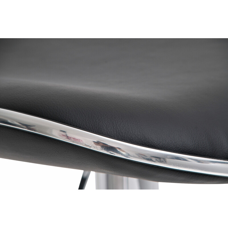 Eleganta justerbara barstolar i konstläder med kromad ram