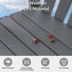 Grå väderbeständig barstol med armstöd och fotstöd för inomhus- och utomhusbruk