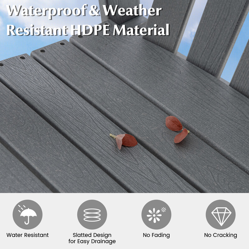 Grå väderbeständig barstol med armstöd och fotstöd för inomhus- och utomhusbruk