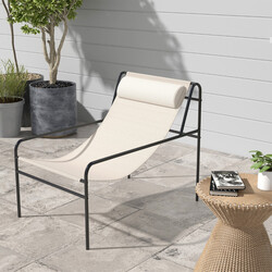 Vilstol loungesessel med avtagbar nackstöd, ergonomisk design, beige, 94 x 62 x 76 cm