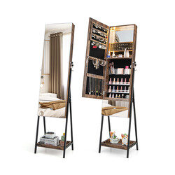 Smyckeskåp med spegel och LED-belysning