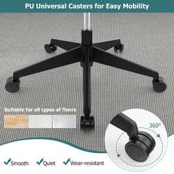Ergonomisk kontorsstol med N-formad ländryggsstöd och justerbart nackstöd svart