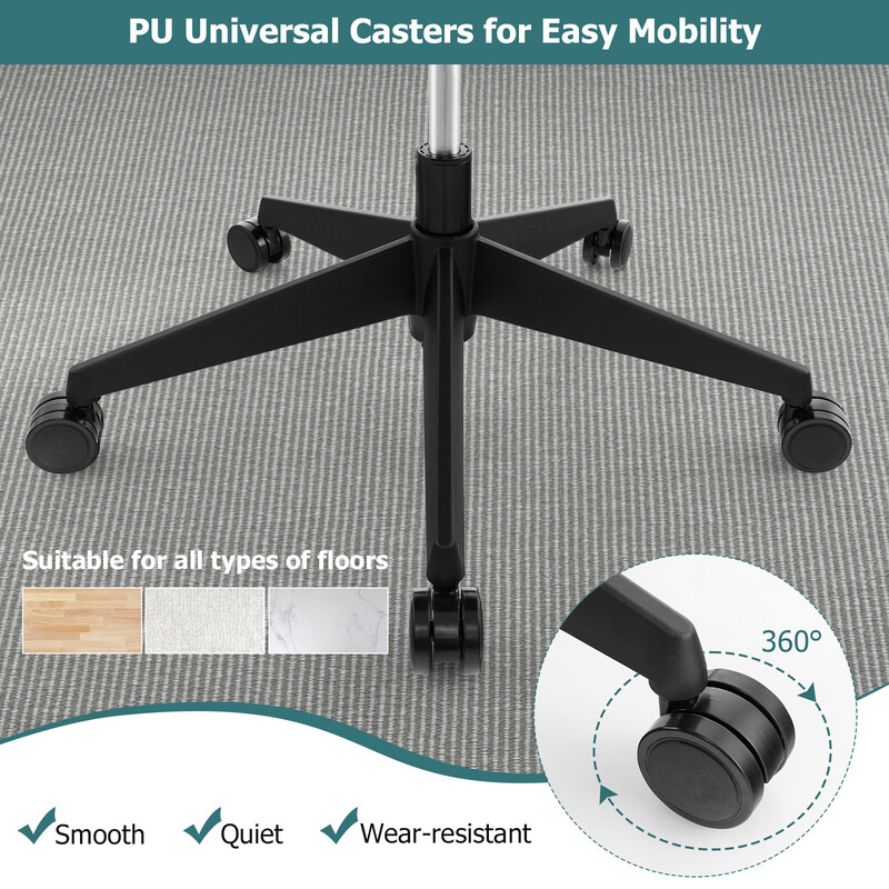 Ergonomisk kontorsstol med N-formad ländryggsstöd och justerbart nackstöd svart