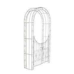 Unik rosenbåge med dekorativa grindar för trädgården