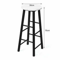 2-pack barstolar med marmorerad yta och fotstöd, 71 cm sitthöjd, vit