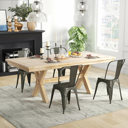 4-pack stapelbara vintage matstolar i metall med ryggstöd grå-svart