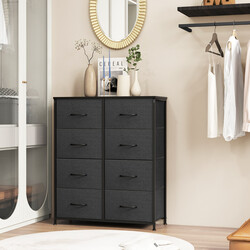 Byrå med 8 lådor och metallram i grått för stilren och praktisk förvaring