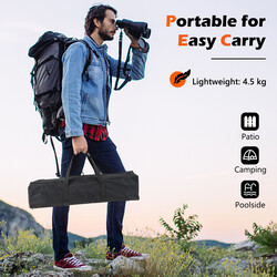 3-i-1 eldstad med grillgaller i rostfritt stål, bärväska och handskar för camping