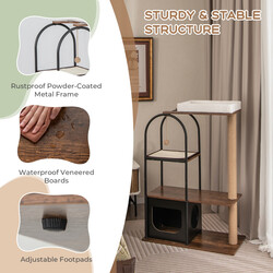 Kattträd 118 cm med metallram och flera viloplatser för lek och vila