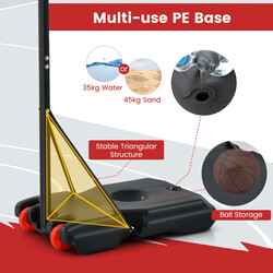Justerbar utomhus basketställning med ställbar höjd 155-210 cm och stabil konstruktion svart