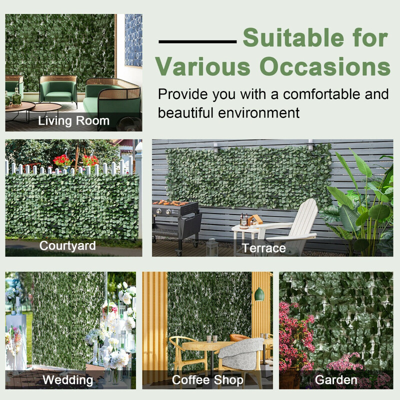 Konstgjord växtvägg med murgröna 300x100 cm för insynsskydd och vindskydd