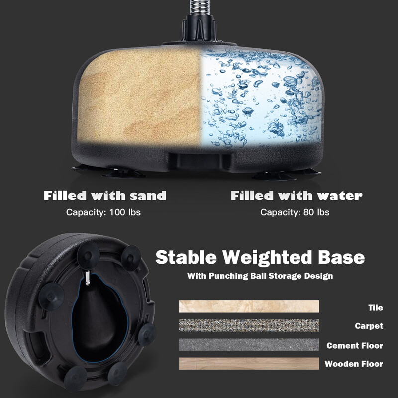Justerbar fristående boxsäck med handskar för hela familjen 140-158 cm