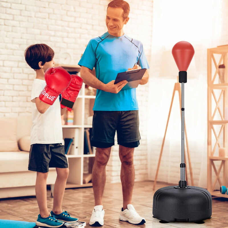 Justerbar fristående boxsäck med handskar för hela familjen 140-158 cm