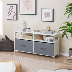 Byrå med 2 lådor och öppna hyllor för mångsidig förvaring 100 x 30 x 53 cm