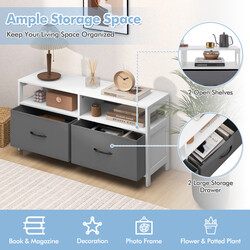 Byrå med 2 lådor och öppna hyllor för mångsidig förvaring 100 x 30 x 53 cm