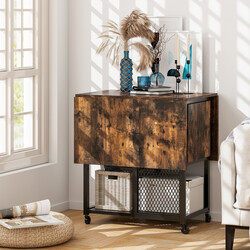 Kompakt matgrupp med utdragbart bord, 2 pallar och förvaringshyllor för små utrymmen