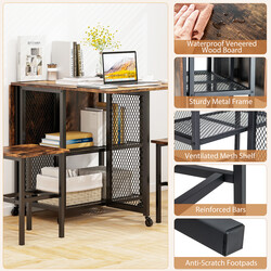 Kompakt matgrupp med utdragbart bord, 2 pallar och förvaringshyllor för små utrymmen