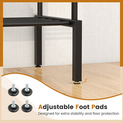 Dubbel klädställning med justerbara stänger och rymlig förvaring i svart och silver