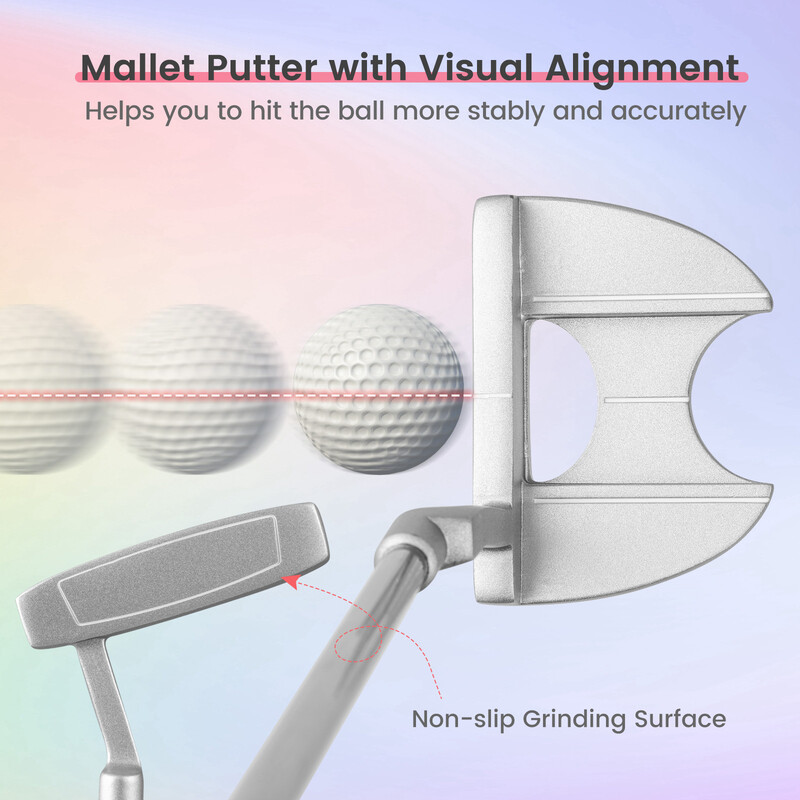 Komplett 9-delars golfset för högerhänta damer med skydd och högkvalitativa material