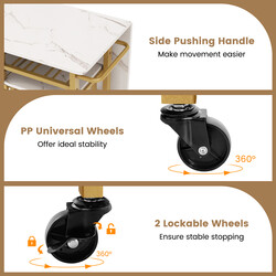 Utdragbart matbord med två pallar och vinställ, vit och guld