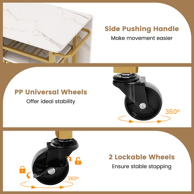 Utdragbart matbord med två pallar och vinställ, vit och guld