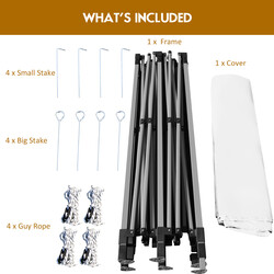 Vattentätt och stabilt 3x3 m pop-up-tält med justerbar höjd och transportväska