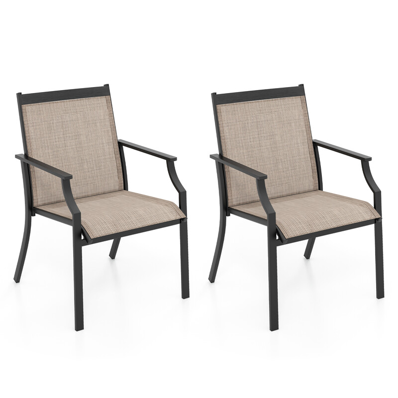 2-pack terrassstolar med andningsaktiv sits och metallram