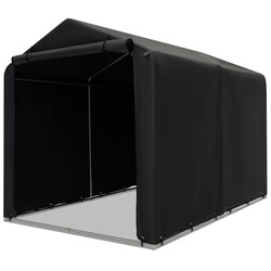 Mörkgrått garagetält 160x218x164 cm med metallram och väderskydd för utomhusförvaring