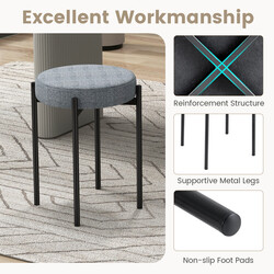 Mörkgrå stapelbara köksstolar 4-pack med metallben och bekväm stoppning