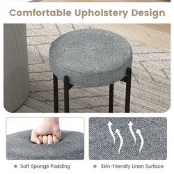 Mörkgrå stapelbara köksstolar 4-pack med metallben och bekväm stoppning