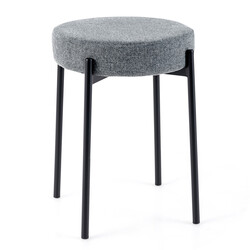 Mörkgrå stapelbara köksstolar 4-pack med metallben och bekväm stoppning