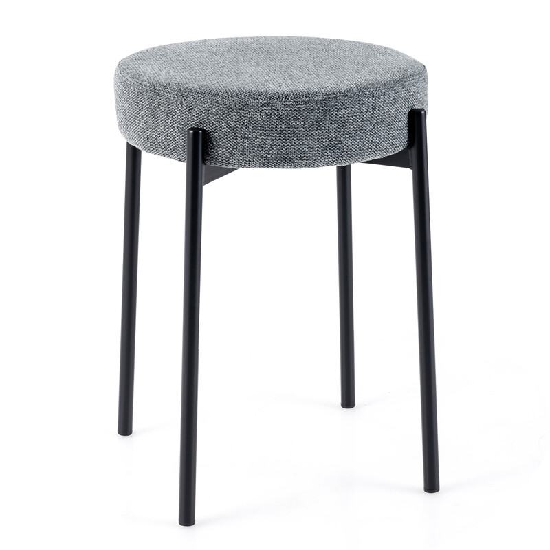 Mörkgrå stapelbara köksstolar 4-pack med metallben och bekväm stoppning