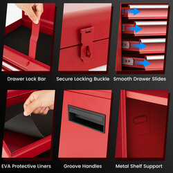 2-i-1 verktygsvagn med avtagbar låda och justerbar hylla för effektiv förvaring