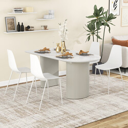 4-pack moderna vita matstolar utan armstöd med metallben för elegant inredning