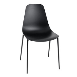 4-pack moderna matstolar utan armstöd med metallben i svart färg