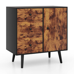 Rustikt brunt förvaringsskåp med dörr